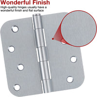 4" Satin Chrome Hinges, 5/8” Radius