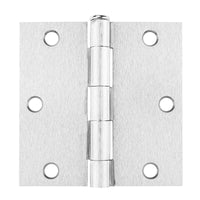 3.5" Satin Nickel Door Hinges, Square Corner