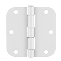 3.5" White Door Hinges, 5/8" Radius