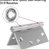 4.5" Stainless Steel Hinges, Square Corners