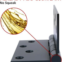 4" Black Stainless Steel Hinges, Square Corners