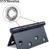4" Black Stainless Steel Hinges, Square Corners