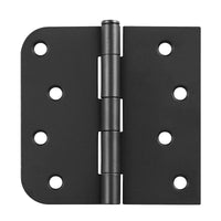 4" Black Door Hinges, Square x 5/8" Radius
