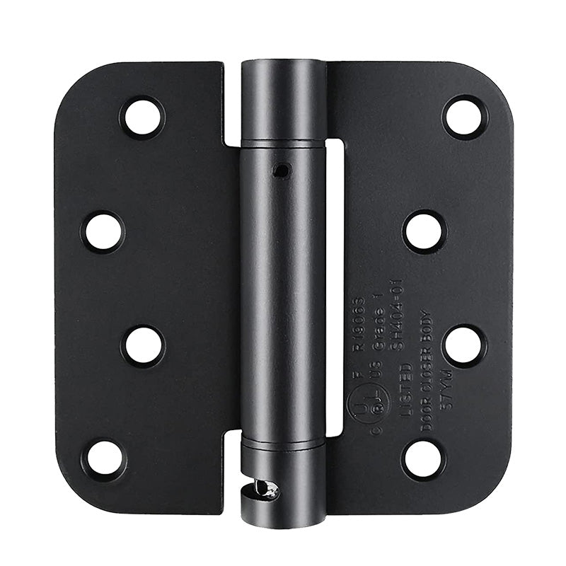 4" x 4 Inch 5/8" Radius Matte Black Self Closing Door Hinges