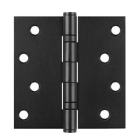 4" Black Stainless Steel Hinges, Square Corners