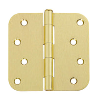 4" Satin Brass Door Hinges, 5/8" Radius