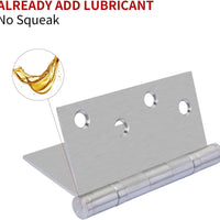 4" Silver Stainless Steel Hinges, Square
