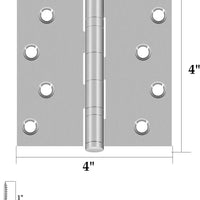 4" Silver Stainless Steel Hinges, Square