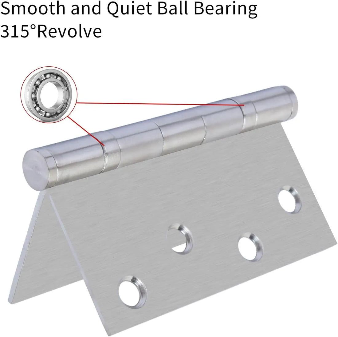 4" Silver Stainless Steel Hinges, Square