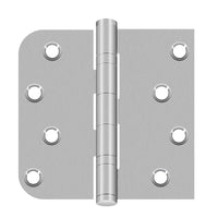 4" Brushed Nickel Door Hinges, Square x 5/8" Radius