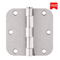 3.5" No Squeak Brushed Nickel Hinges, 5/8" Radius