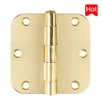 3.5" Polished Brass Hinges, 5/8" Radius