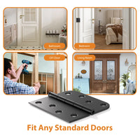 4" Black Door Hinges, Square x 5/8" Radius