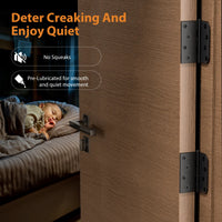 4" Black Door Hinges, Square x 5/8" Radius