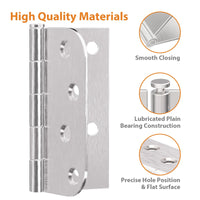 4" Brushed Nicke Hinges, Square x 5/8" Radius