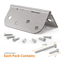 4" Brushed Nicke Hinges, Square x 5/8" Radius
