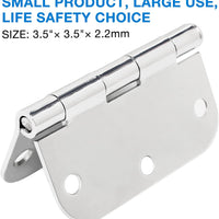 3.5" Polished Chrome Door Hinges, 5/8" Radius