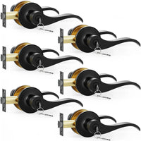 Matte Black Door Handle with Lock