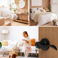 Matte Black Door Handle with Lock