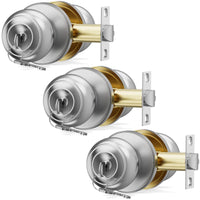 Brushed Nickel Door Knob with Lock