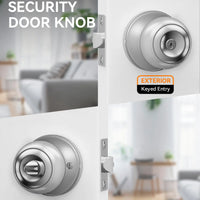 Brushed Nickel Door Knob with Lock