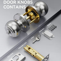 Brushed Nickel Door Knob with Lock