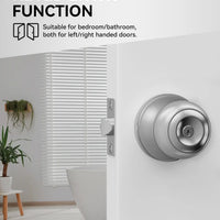 Brushed Nickel Door Knob with Lock