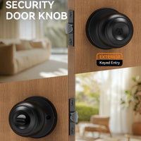 Matte Black Door Knob with Lock