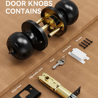 Matte Black Door Knob with Lock