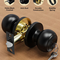 Matte Black Door Knob with Lock