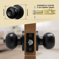 Matte Black Door Knob with Lock