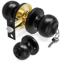 Matte Black Door Knob with Lock
