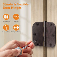 3.5" Oil Rubbed Bronze Hinges, 5/8" Radius