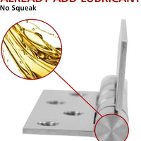 3" x 4" Silver Stainless Steel Hinges - 3 Pack