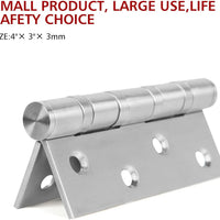 3" x 4" Silver Stainless Steel Hinges - 3 Pack