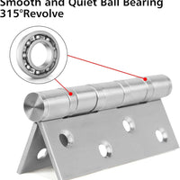 3" x 4" Silver Stainless Steel Hinges - 3 Pack