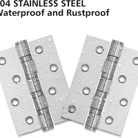 3" x 4" Silver Stainless Steel Hinges - 3 Pack