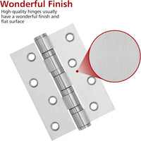 3" x 4" Silver Stainless Steel Hinges - 3 Pack