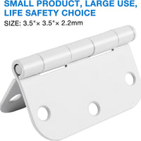 3.5 Inch Residential White Matte Door Hinges with 5/8 Inch Round Corners