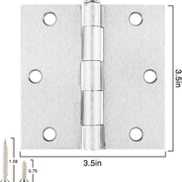 3.5 Inch Square Radius Interior Door Hinges Brushed /Satin Nickel Hinges