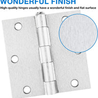 3.5 Inch Square Radius Interior Door Hinges Brushed /Satin Nickel Hinges
