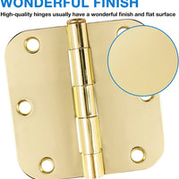 3.5x 3.5 Inch Ball-Bearing 58 Radius Polished Brass Mortise Interior Door Hinges