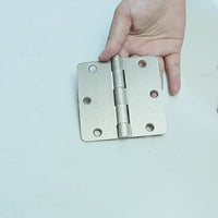 3.5" Brushed Nickel Door Hinges , 1/4" Radius