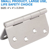4" Satin Nickel Hinges, 5/8" Radius
