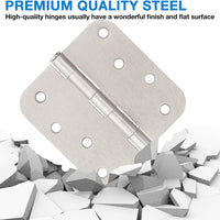 4" Satin Nickel Hinges, 5/8" Radius