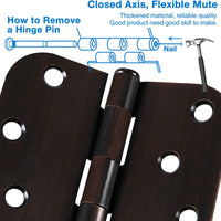 4" Oil Rubbed Bronze Hinges, 5/8" Radius