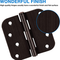 4" x 4" Ball-Bearing Standard Round Corners Oil Rubbed Bronze Mortise Exterior Door Hinges