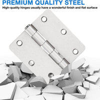 3.5" Brushed Nickel Door Hinges , 1/4" Radius