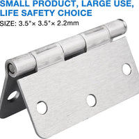3.5" Brushed Nickel Door Hinges , 1/4" Radius
