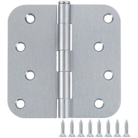 4 Inch Satin Chrome Hinges - Ball-Bearing, 5/8” Radius